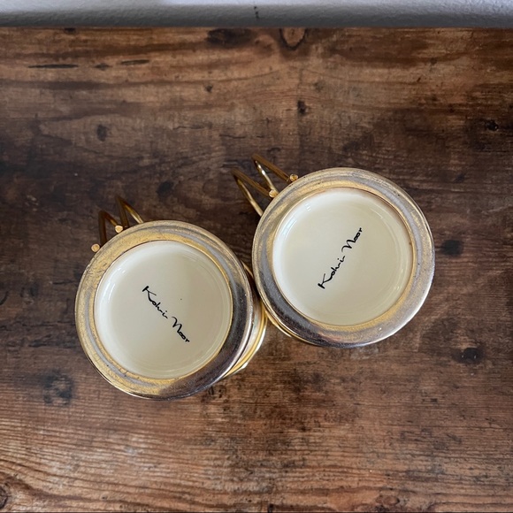 Vintage Turkish Coffee cups with Wire Handle Holder set of 2 - Picture 7 of 9